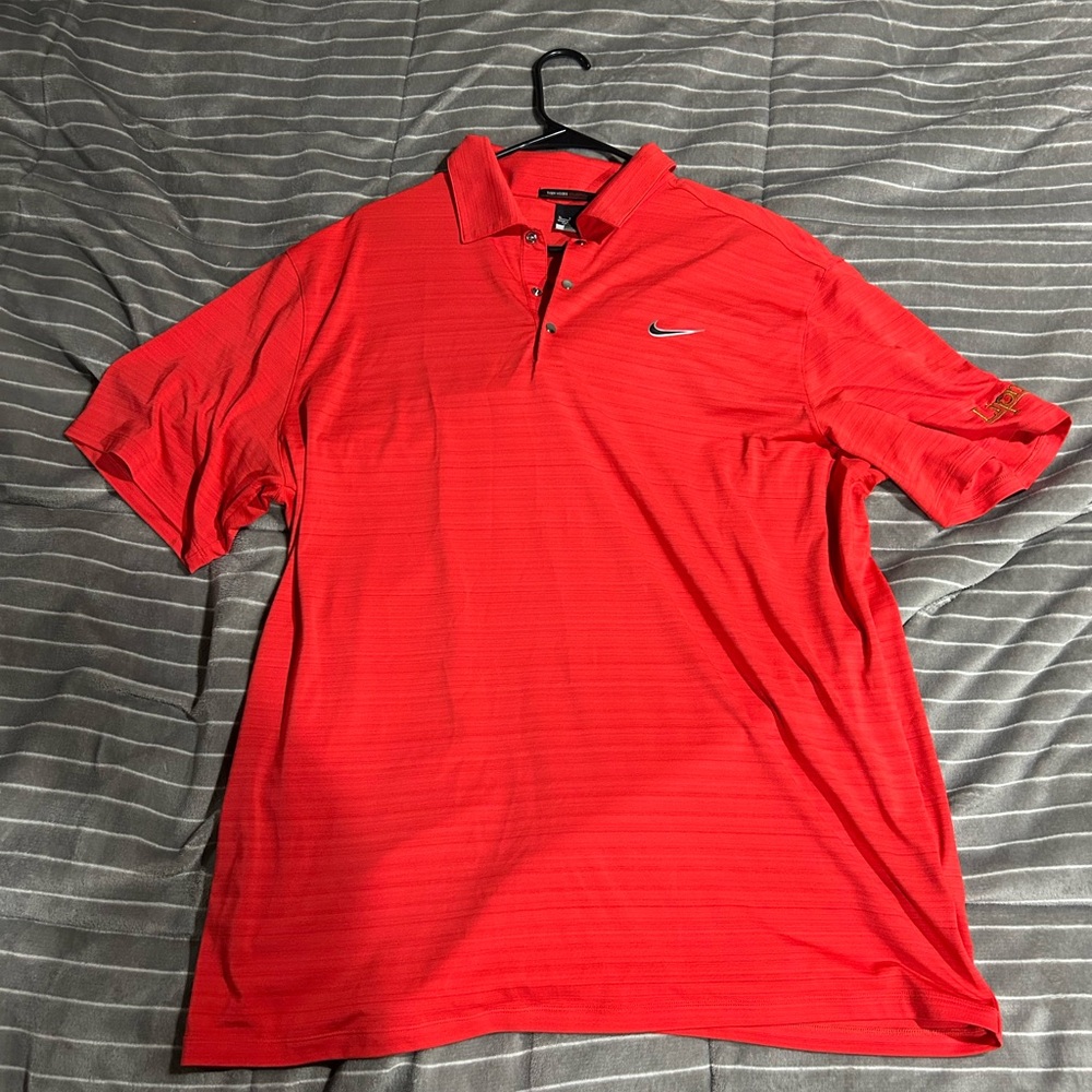 Nike Men's Tiger Woods Golf Red Polo Shirt